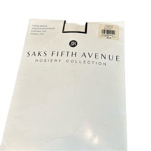 Saks Fifth Avenue Salon Z ultra sheer stretch pantyhose. Jet Black. Tall. NWT